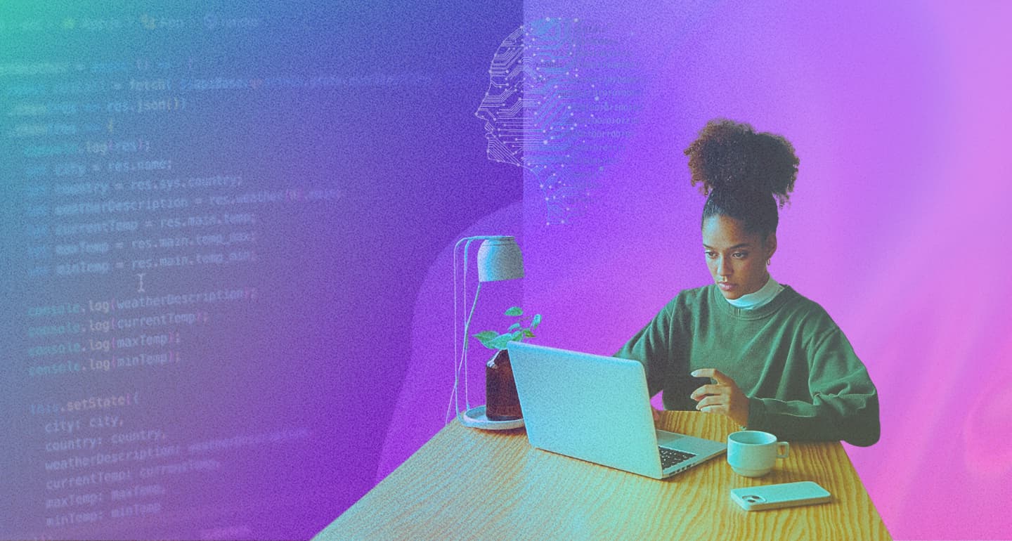 Persona programando con IA